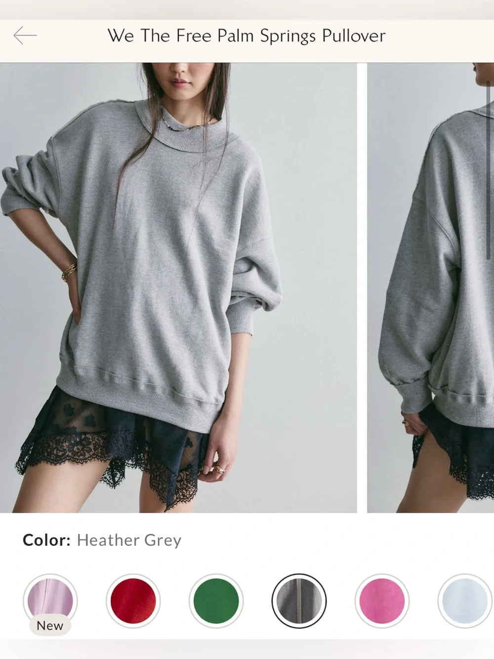 NWT Free People We The Free Palm Springs Pullover - Heather grey - small - Picture 10 of 14